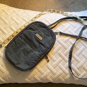 Denim look crossbody purse by baggallini